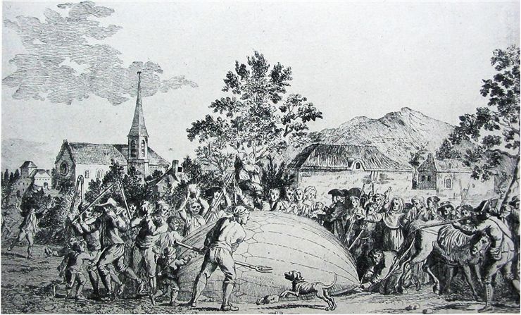 Picture Of Attacked Balloon By Jacques Charles And The Robert Brothers